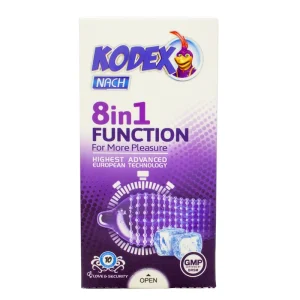 کاندوم  کدکس مدل تاخیری 8 در 1 فانکشن 8IN1 FUNCTION بسته 10 عددی