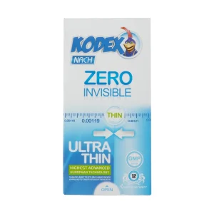 کاندوم کدکس مدل زیرو Zero Invisible بسته 12 عددی